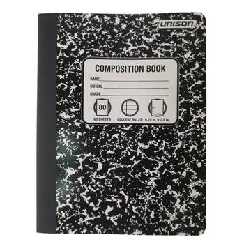College Ruled Solid Composition Notebook Black - Unison