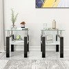 Ridstar Set of 2 Modern Coffee Table with Tempered Glass For Living Room-Transparent - 4 of 4