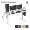 Sapphtopaz Electric Standing Desk with Memory Keys Adjustable Height Computer Desk with Steel Frame Office Desk for Home Office, Bedroom - 2 of 4