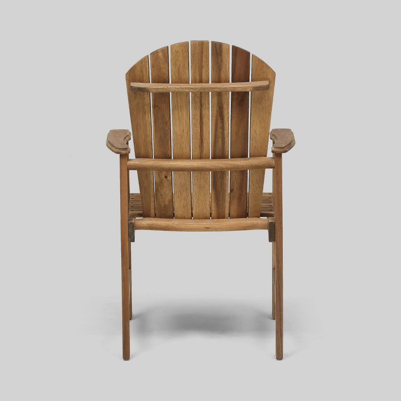 2pk Malibu Acacia Wood Patio Adirondack Dining Chairs - Christopher Knight Home, 4 of 7