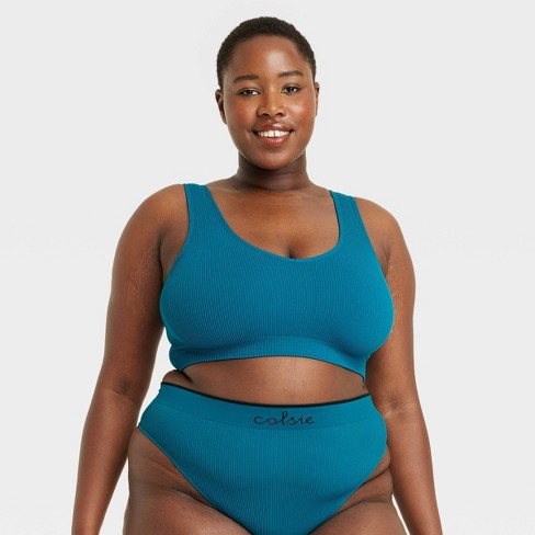 Women's Reversible Neckline Seamless Bralette - Colsie™ Blue 2x : Target