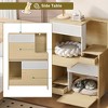 Gsluuk Furniture Style Multi-use Natural Cat litter box hosue With 2 flip-down door - 3 of 4
