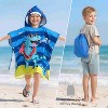 Joyfy Kids Beach Towels with Hood for Boys Quick Dry Blue Dinosaur Hooded Toddler Soft Microfiber 30"x30" Wearable BathTowels for Pool, Travel, Swim - 3 of 4