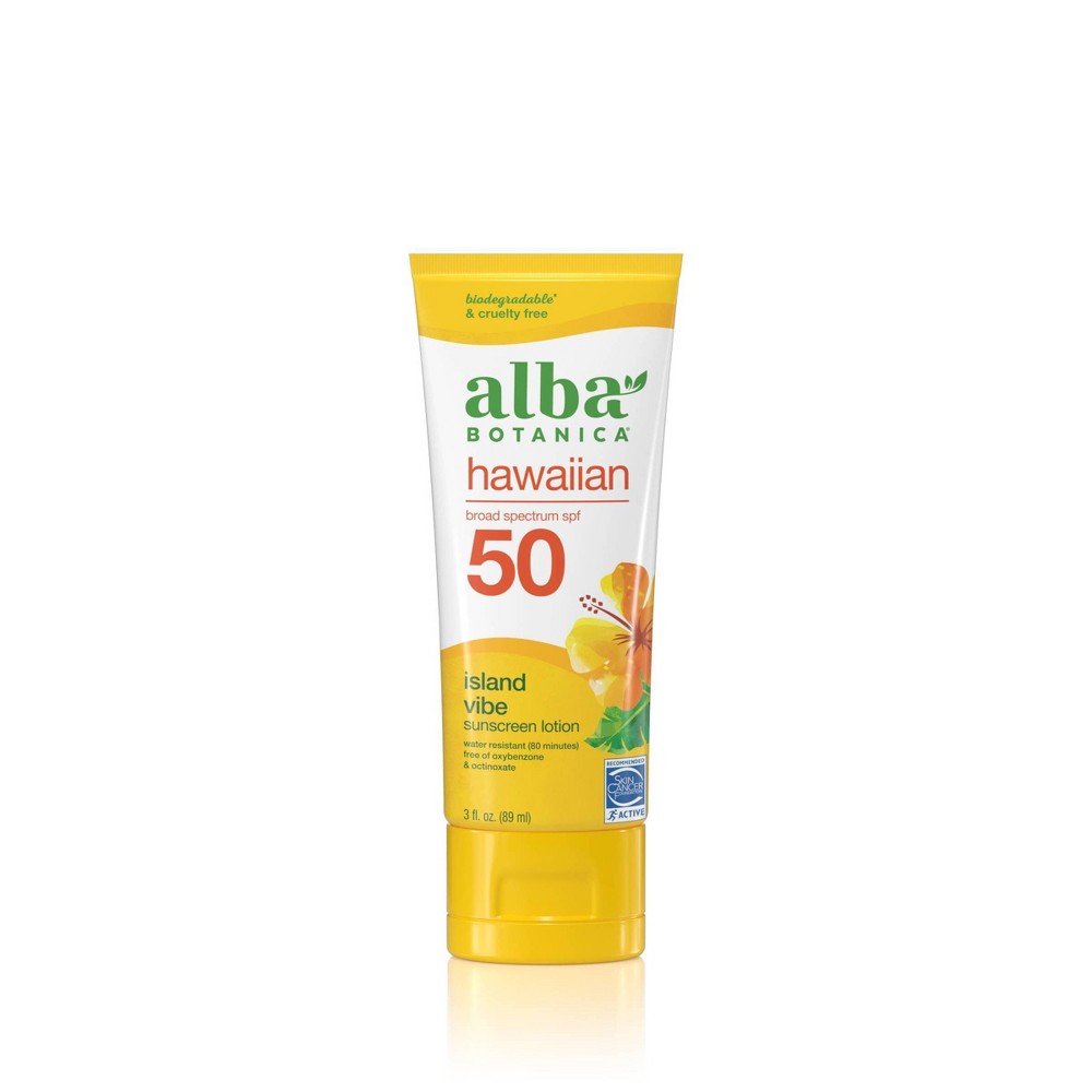 Photos - Cream / Lotion Alba Botanica Hawaiian Island Vibe Sunscreen Lotion - SPF 50 - 3oz 