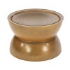 24.5" Round Hammered Metal Coffee Table,Modern Hourglass Accent Table with Lipped Edge for Living Room-Baofuwish - 4 of 4