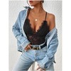 Women One Piece Lingerie Deep V-Neck Sexy Lace Bodysuit Sleeveless Babydoll Nightie - 4 of 4