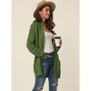 INSPIRE CHIC Women's Long Sleeve Cable Knit Open Front Fall Sweater Cardigan Coat with Pockets - 3 of 4