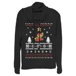Junior's Nintendo Mario Ugly Christmas Sweater Cowl Neck Sweatshirt
