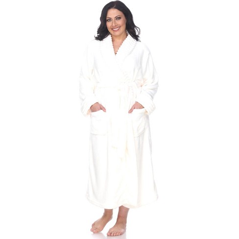 Women's Super Soft Plus Size Lounge Robe - White Mark : Target