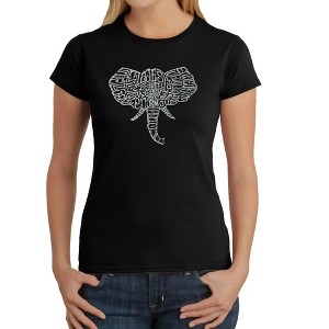 LA Pop Art Women's Word Art T-Shirt - Tusks - 1 of 4