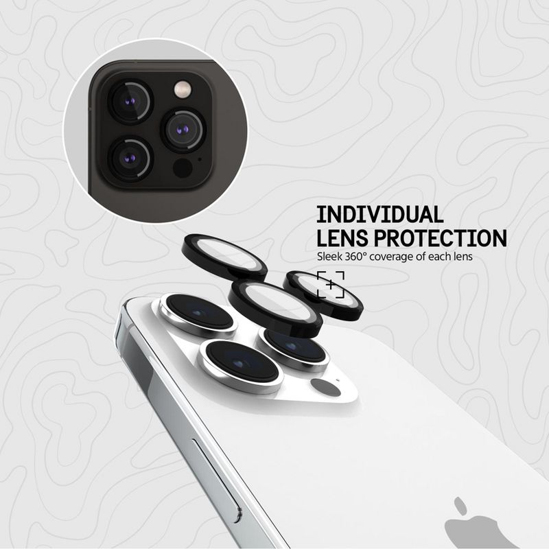 Pelican Camera Lens Protector Aluminum Rings for Apple iPhone 15 Pro and iPhone 15 Pro Max - Black, 4 of 7