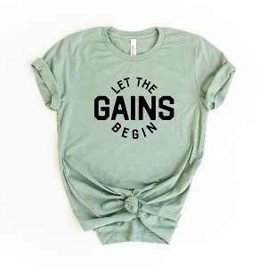 Simply Sage Market Women's Let The Gains Begin Short Sleeve Graphic Tee - 1 of 3
