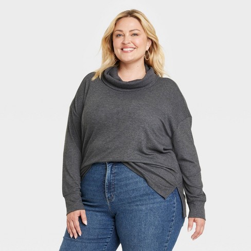 Ava & Viv Women's Plus Size Ribbed T-Shirt - Ava & Viv™