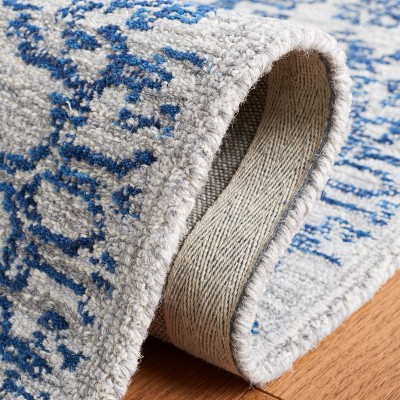 Blue Hand-Tufted Wool 6' x 9' Rectangular Area Rug