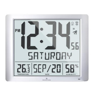 Marathon Super Jumbo Atomic Sleek & Stylish Wall Clock With Full Date 