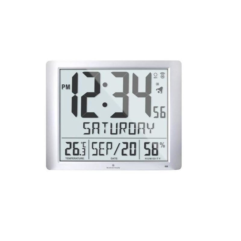 Marathon Super Jumbo Atomic Sleek & Stylish Wall Clock With Full Date display and 7 Time Zones, 1 of 6