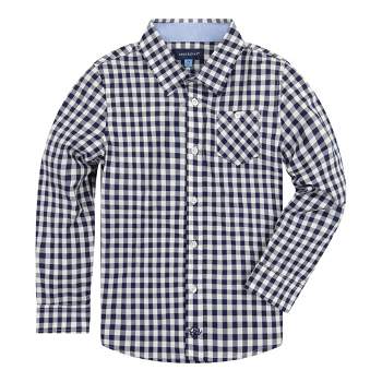 Andy & Evan Kids Navy Gingham Button Down Shirt Blue, Size 7Y