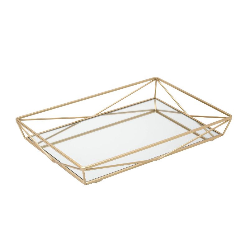 Large Geometric Mirrored Vanity Tray Gold - Home Details, 1 of 10