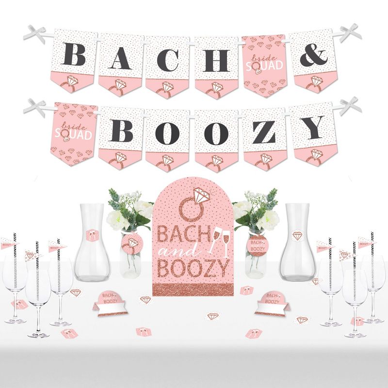 Big Dot of Happiness Bride Squad - DIY Rose Gold Bridal Shower or Bachelorette Party Bach and Boozy Signs - Drink Bar Decorations Kit - 50 Pieces, 1 of 9
