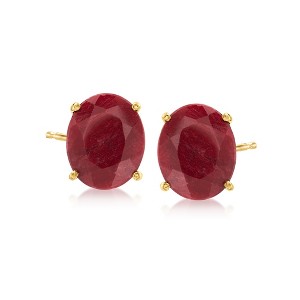 Ross-Simons 9.60 ct. t.w. Ruby Earrings in 18kt Gold Over Sterling - 1 of 3