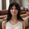Unique Bargains Women's Long Hair Straight Bangs Hair Wig Real Human Hair Black 1 Pc - 2 of 4