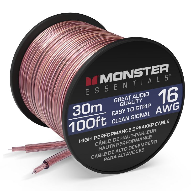 Monster Copper Clad Aluminum (CCA) Speaker Wire Cable Spool - Ideal for Home Cinema Cables and Car Audio Cable, 1 of 10