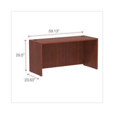 Medium Cherry Office Credenza with Drawer and Filing Cabinet