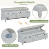 Sapphtopaz Shoe Bench with Storage, Fluted Rectangle Ottoman with 3 Drawers, Retro Storage Bench, Entryway Bench for Living Room, Entryway - 2 of 4