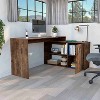 NicBex 59.6 Inch L-Shaped Computer Home Office Desk with 2 Open Shelves and 1 Cabinet - 2 of 4