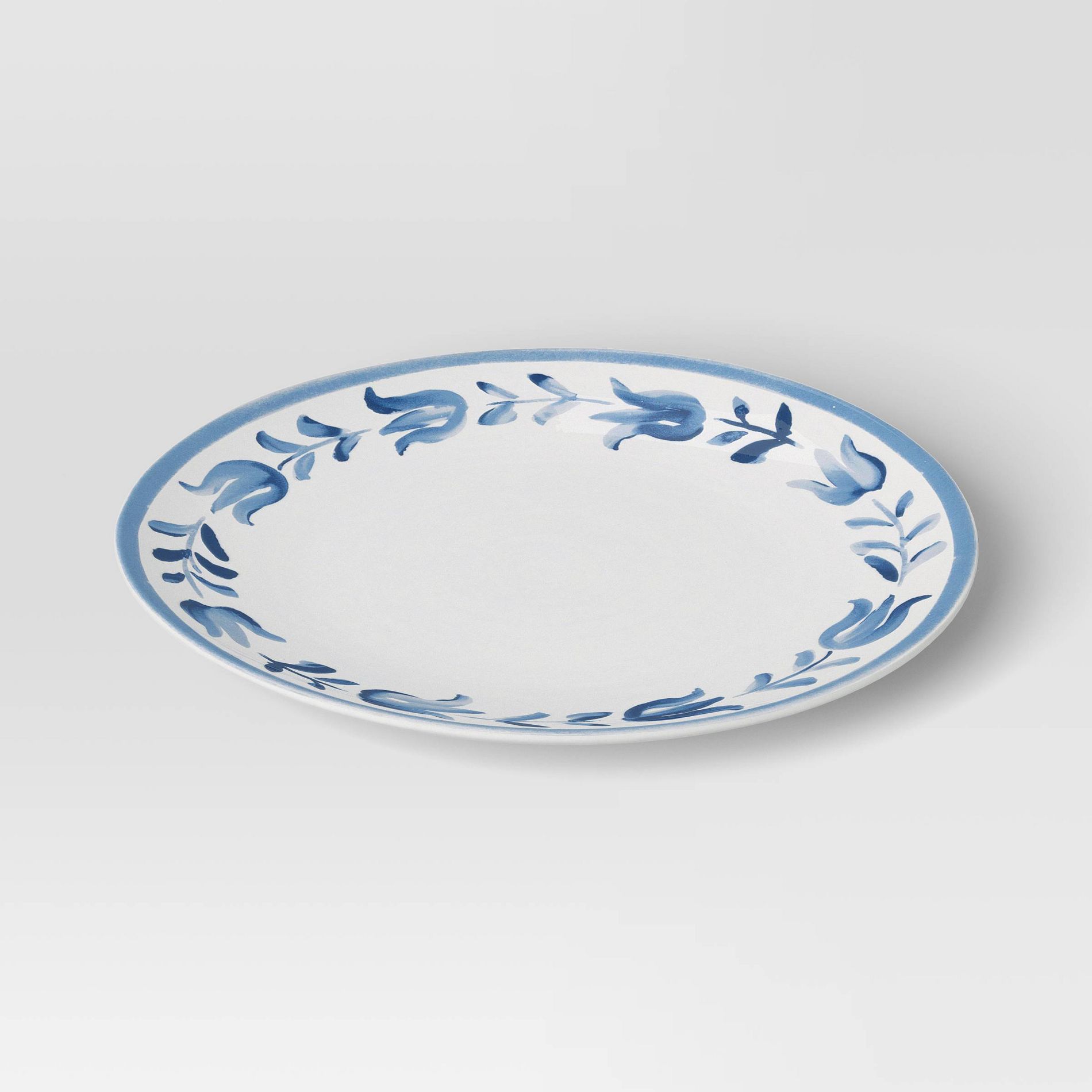 13" Stoneware Serve Platter Blue Floral - Threshold™