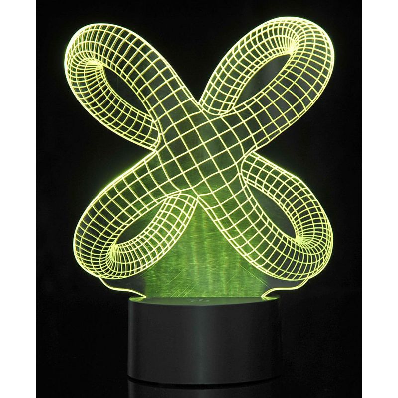 Link 3D Crisscross Rings Laser Cut Precision Multi Colored LED Night Light Lamp - Great For Bedrooms, Dorms, Dens, Offices and More! - Black, 4 of 10