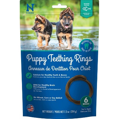 N bone Puppy Teething Rings Salmon Flavor Dental And Hard Chew Dog Treats 7.2oz Target