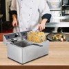 Electric Deep Fryer ,Stainless Steel Commercial Single Fryer, Countertop Kitchen Frying Machine w/Temperature Control, French Fries Donuts - 3 of 4