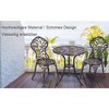 Costway Outdoor Patio Furniture leaf Design Cast Aluminum Bistro Set Antique Copper - 4 of 4
