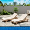 Christopher Knight Home Tobias Patio Adjustable Acacia Wood Chaise Lounge with Water-Resisiant Cushions (Set of 2) - 2 of 4