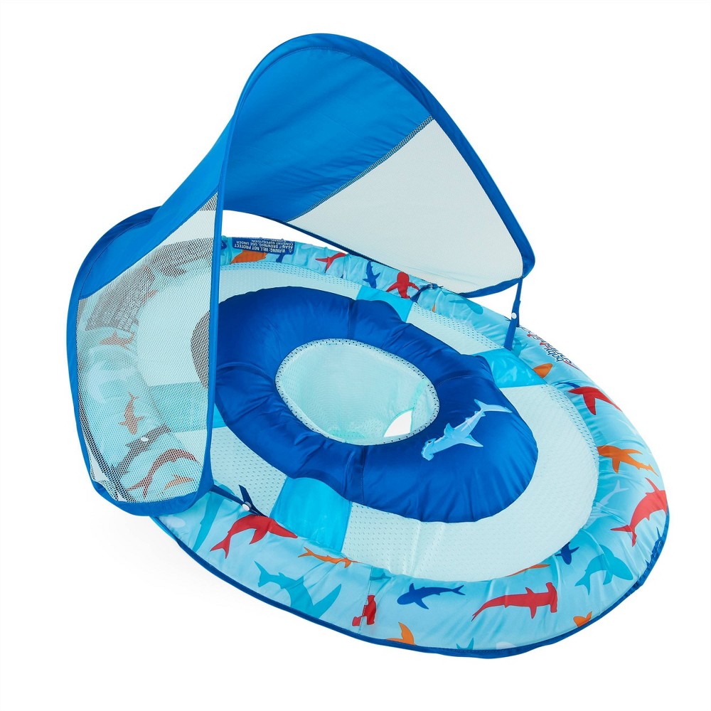 Swimways Sun Canopy Spring Float with Hyper-Flate Valve - Shark