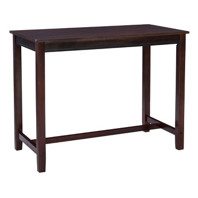 Rustic Charm 51.5" Acacia Wood Bistro Set with Beige Faux Leather Chairs