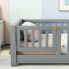 Whisen Twin Size Montessori Floor Platform Bed with Built-in Book Storage Rack on Headboard - 3 of 4