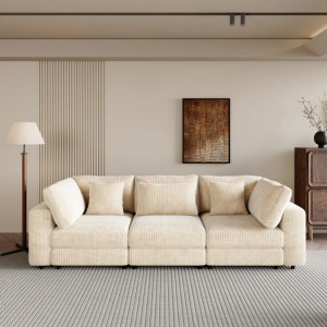 Multi-Seat Sofa with Detachable Back Cushions and 5 Pillows, Designed for Living Room, Apartment, and Generous Spaces - 1 of 4