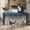 60'' Acacia Wood Console Table with Storage,Modern Farmhouse Entryway or Sofa Table for Hallway or Dining Room–The Pop Home - 2 of 4