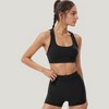 Anna-Kaci Active Women's Scoop Neck Racerback Sports Bra with Wide Straps and Seamless Underbust Design - 2 of 4