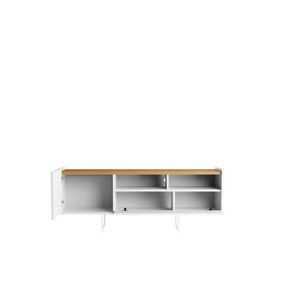 Winston White and Cinnamon Mid-Century Modern TV Stand