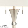 360 Lighting Modern Table Lamps Set of 2 with Dimmers 28" Tall Silver Metal White Drum Shade for Bedroom Living Room Bedside House - image 3 of 4