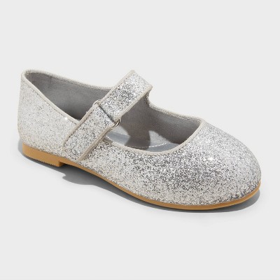 Toddler Addy Ballet Flats - Cat & Jack™ Vibrant Silver