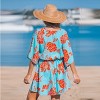 Women's Vibrant Blue Floral Beach Mini Dress - Cupshe - 4 of 4