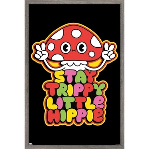 Trends International Mushroom - Stay Trippy Little Hippie Framed Wall Poster Prints - 1 of 4
