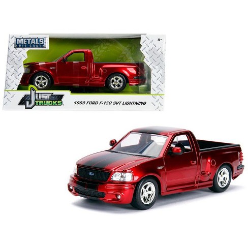 1999 Ford F 150 Svt Lightning Pickup Truck Candy Red With Black Stripes Just Trucks Series 124 Diecast Model By Jada