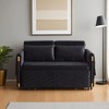 Leovsnove 54" Wide Convertible Sofa Bed, Couch with Pull-Out Bed, Velvet Sleeper Sofa with Adjustable Backrest, 2 Arm Pockets and Pillows - 3 of 4