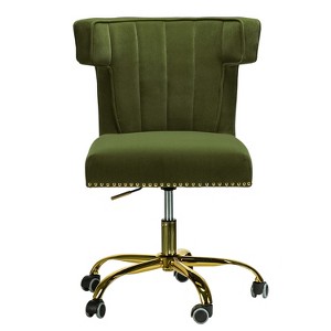 Puvis Upholstered Task Desk Chair Adjustable Swivel Home Office Chair  | Karat Home - 1 of 4