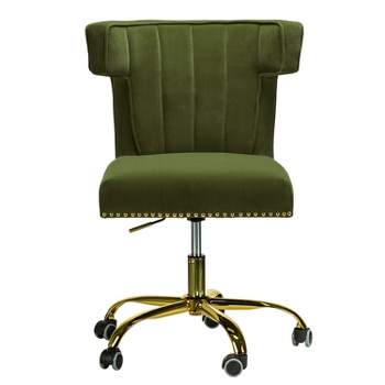 Puvis Upholstered Task Desk Chair Adjustable Swivel Home Office Chair  | Karat Home